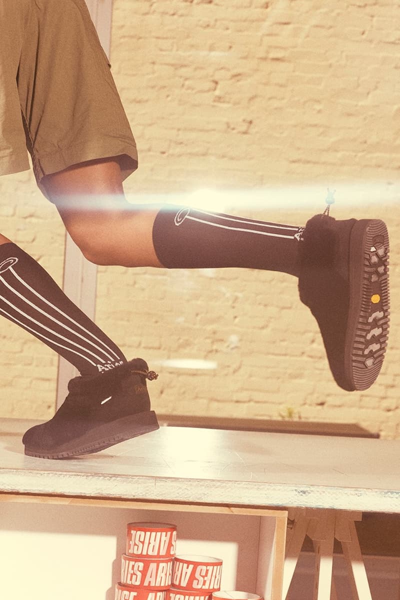 aries suicoke collaboration ron boots brown red footwear shoes