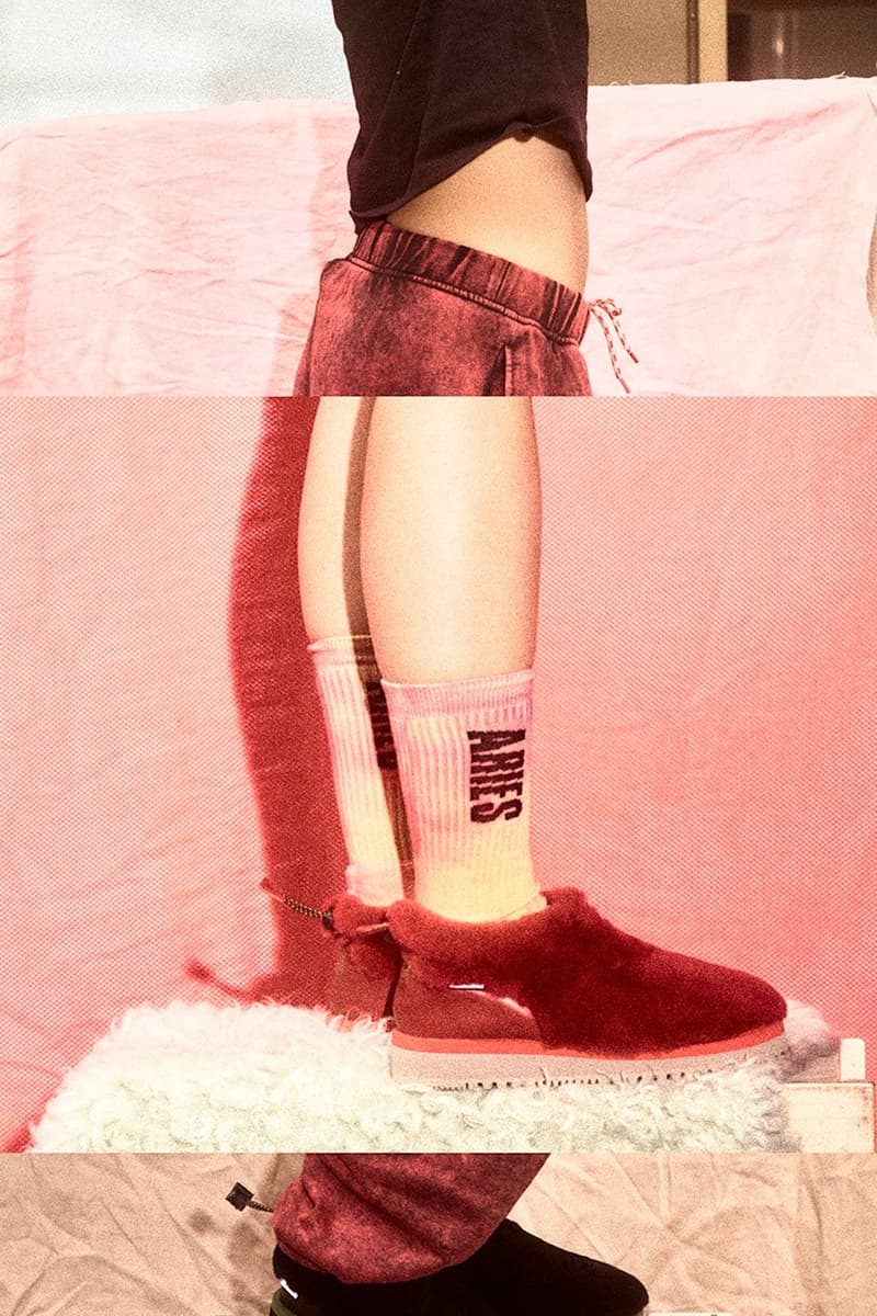 aries suicoke collaboration ron boots brown red footwear shoes