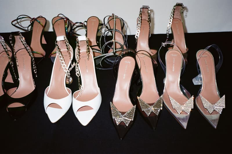 asap rocky awge amina muaddi collaboration lace-up heels mules collection release date