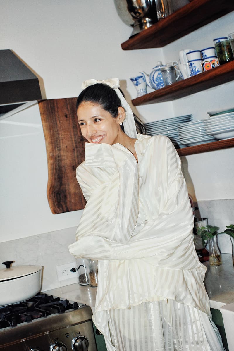 Babba C Rivera Ceremonia Clean Haircare Brand Founder Beauty Swedish Latina New York City Influencer Pajamas Home