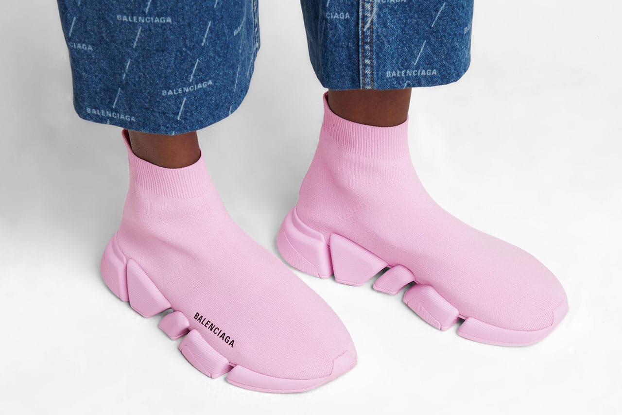 Crepslocker  Balenciaga Speed Knit Sock 20 Black Pink Sneaker  Kapri  Plexikonic Leather Sneakers