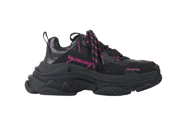 Balenciaga's Allover Logo Triple-S Gets Dressed in "Black/Pink"
