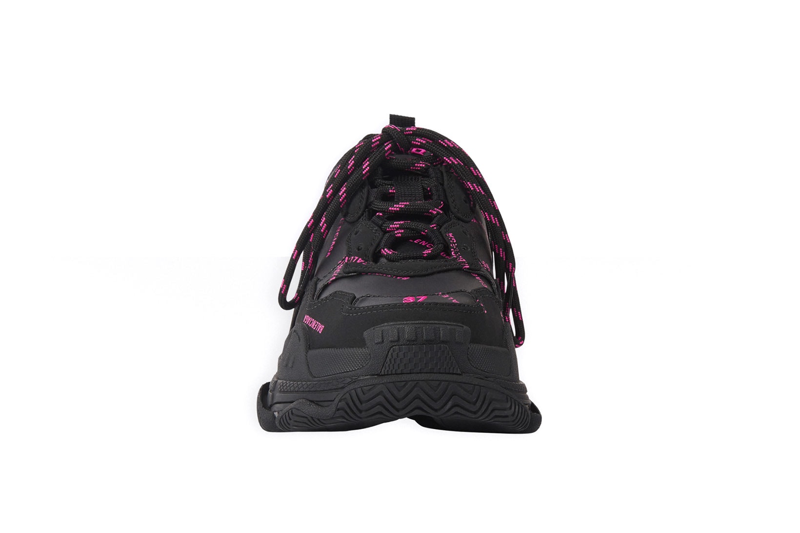 balenciaga triple s sneakers allover logo black pink sneakerhead footwear designer shoes