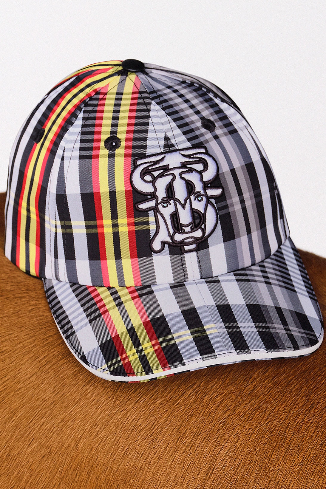 burberry lunar new year of the ox campaign collection check plaid cap hat