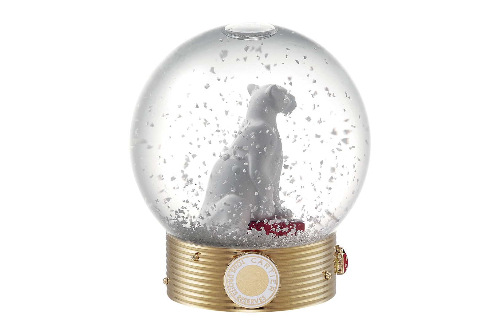 cartier luxury home objects decor collection holiday christmas snow globe panthere diabolo