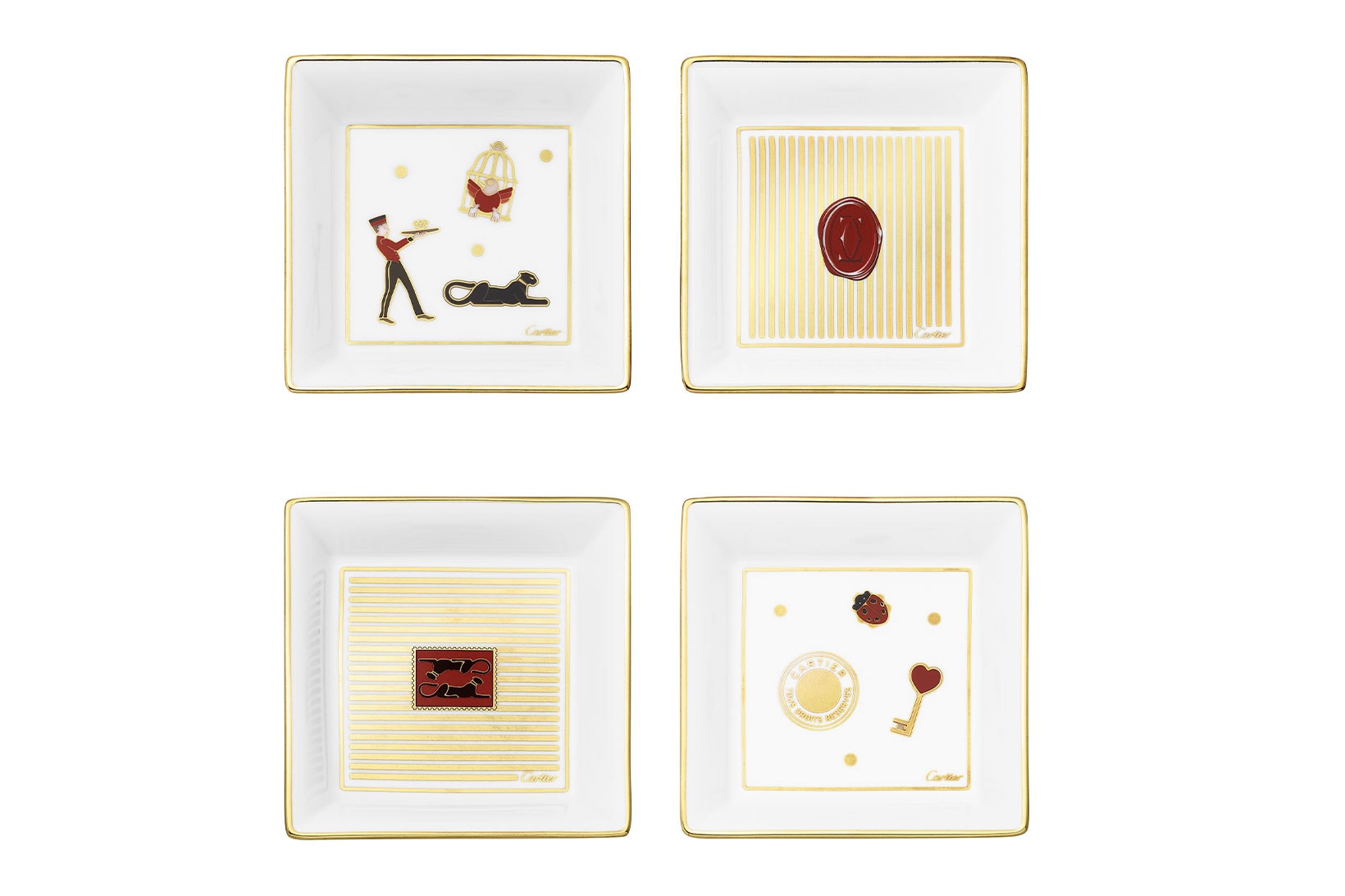 cartier luxury home objects decor collection holiday christmas porcelain trinket tray diabolo