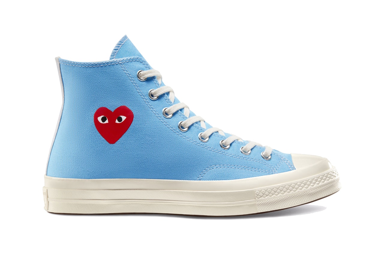 comme des garcons play cdg converse chuck 70 ox high low restock heart black white pink blue 