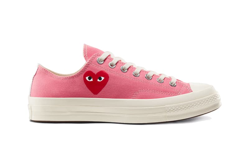 comme des garcons play cdg converse chuck 70 ox high low restock heart black white pink blue 