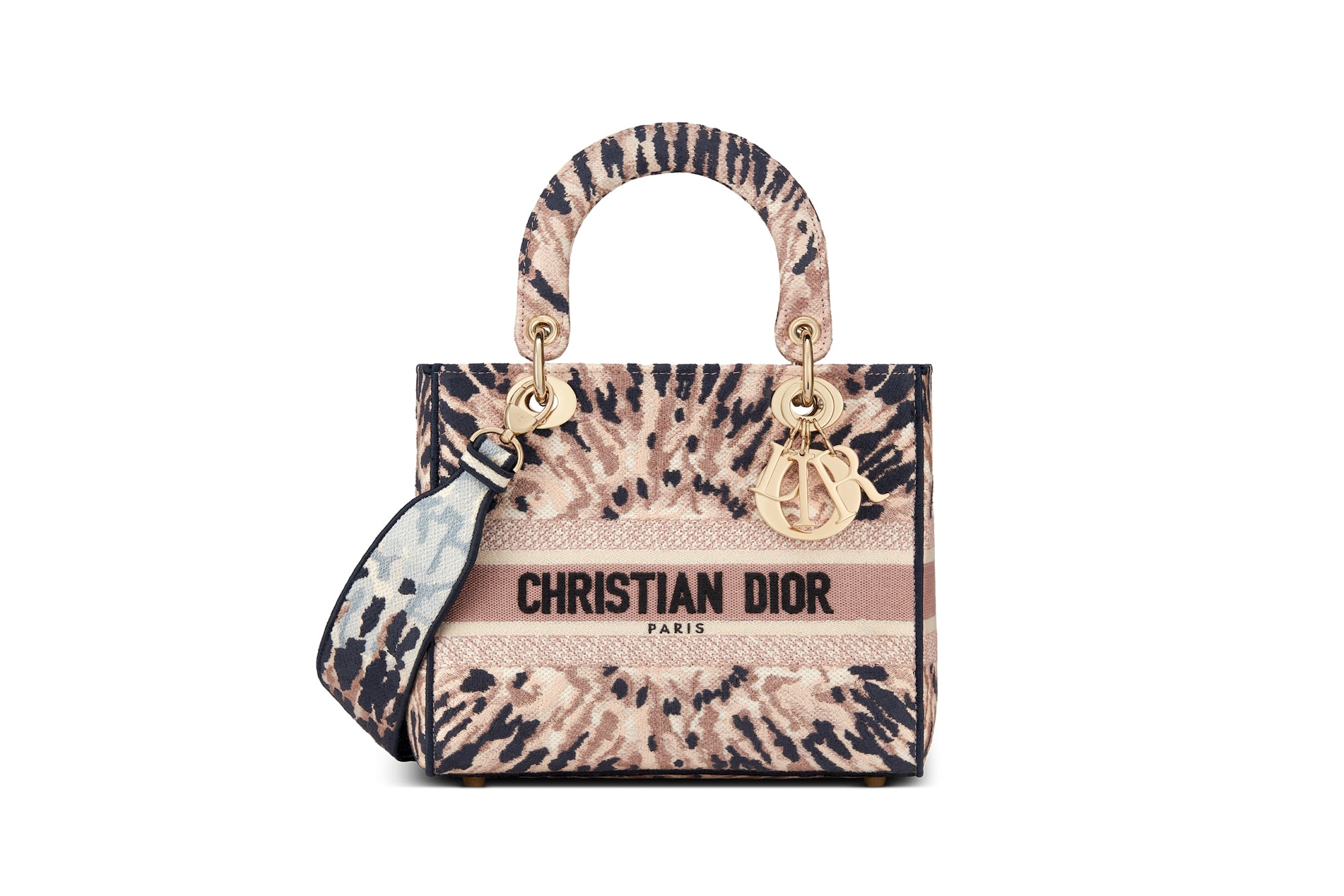 Dior Cruise 2021 Tie-Dye Logo Bags Collection Tote Bag Montaigne Silhouette Pink Navy Blue 