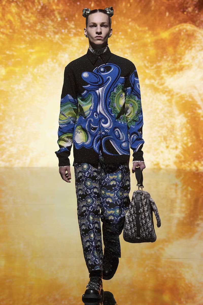 Kim Jones Dior Men's Fall 2021 Collection Collaboration Kenny Scharf Fashion Show Digital Accessories Lookbook