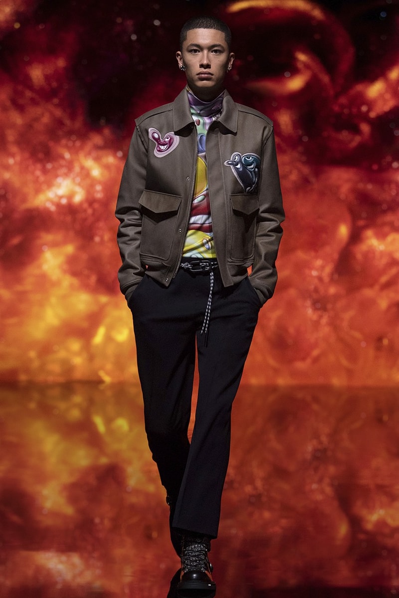 Kim Jones Dior Men's Fall 2021 Collection Collaboration Kenny Scharf Fashion Show Digital Accessories Lookbook