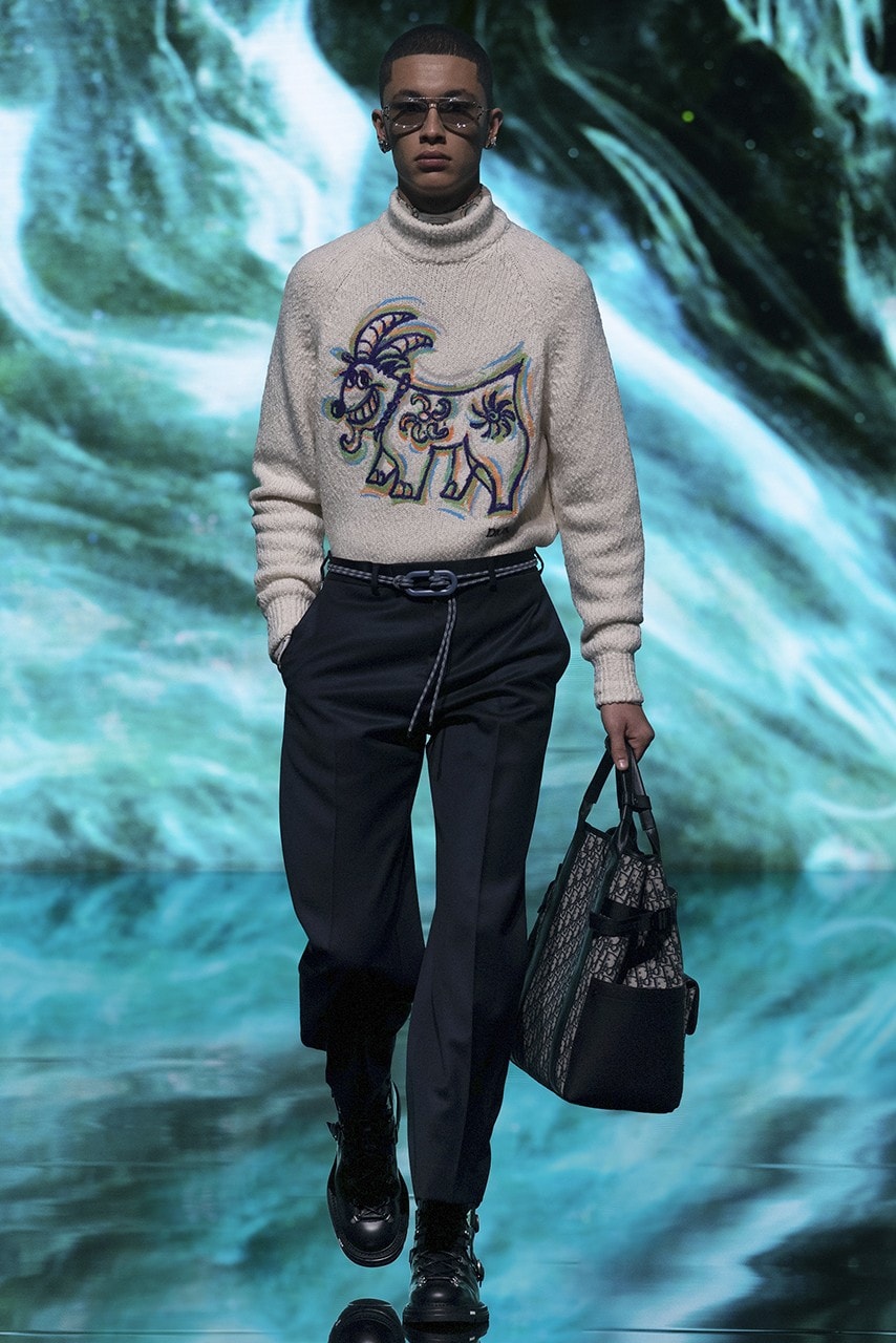 Kim Jones Dior Men's Fall 2021 Collection Collaboration Kenny Scharf Fashion Show Digital Accessories Lookbook