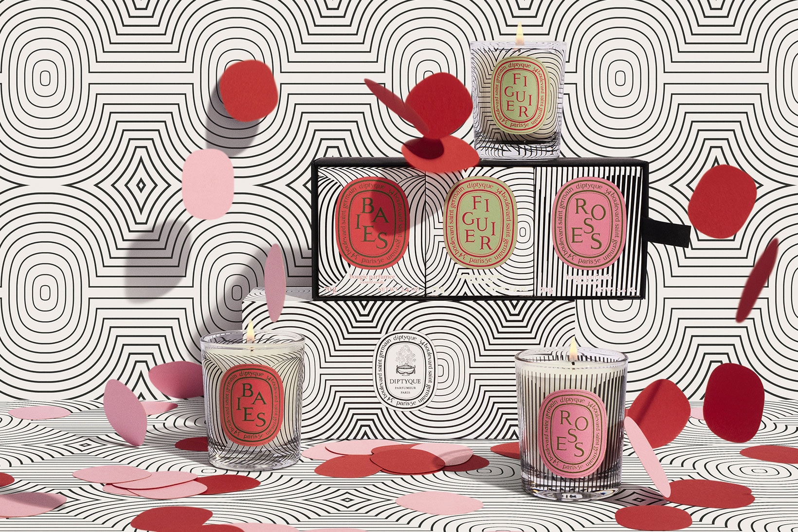 diptyque graphic collection scented candles 60th anniversary home fragrances baies figuier roses price release