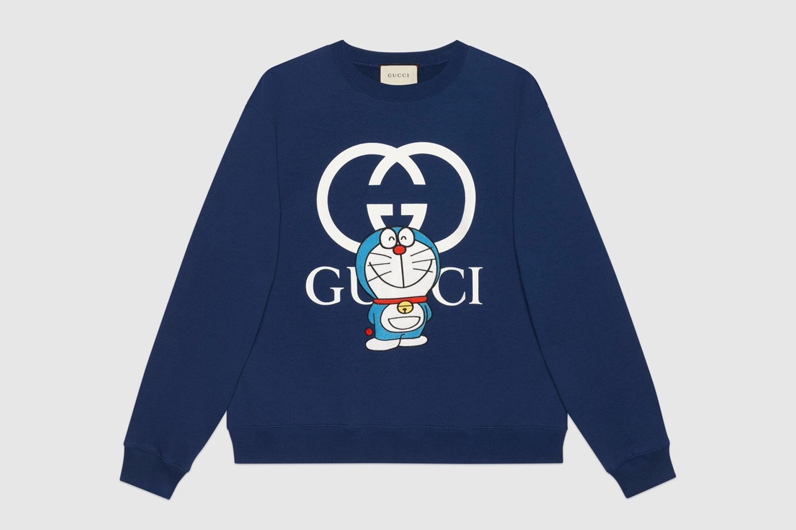 gucci doraemon capsule collaboration collection gg navy sweatshirt