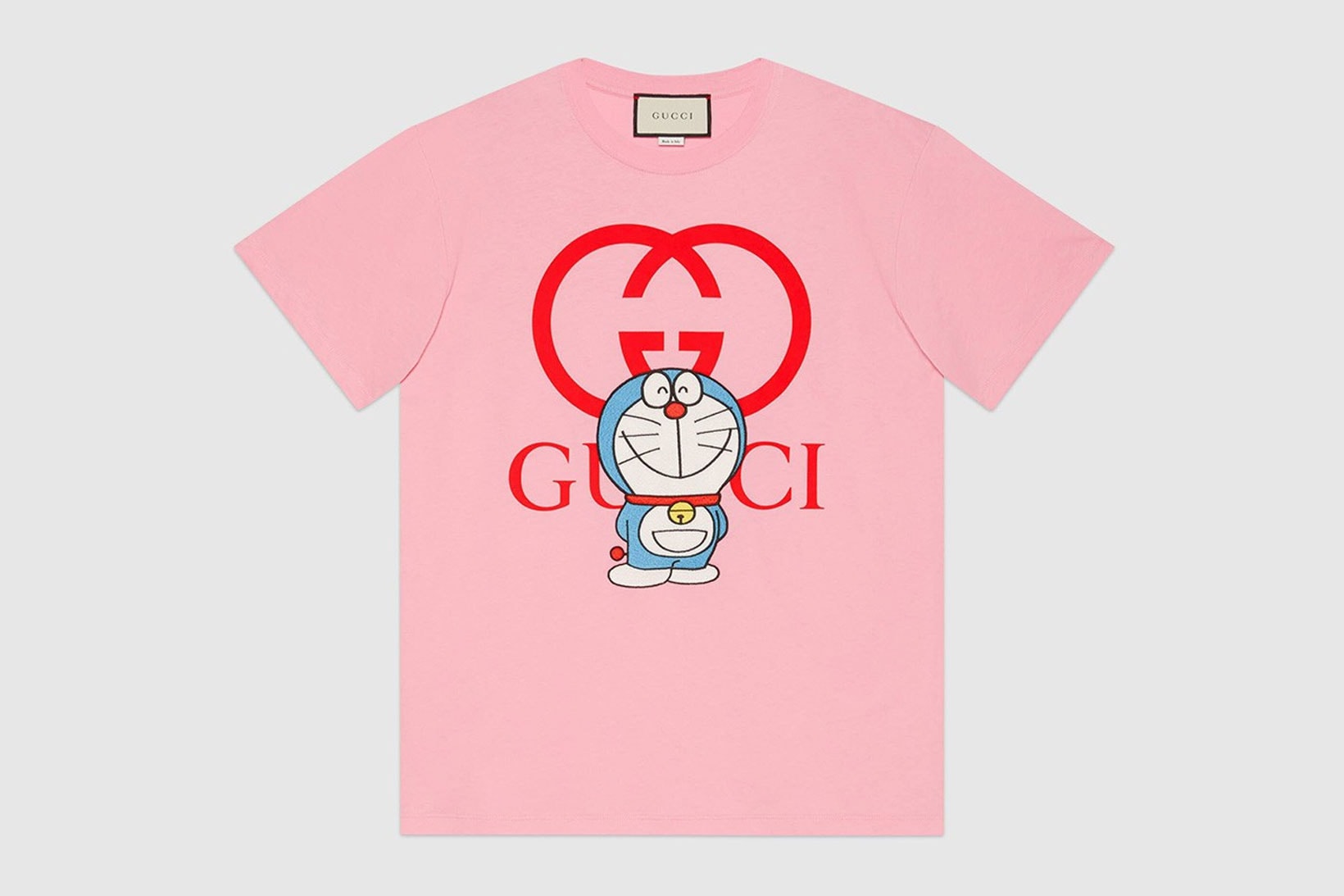 gucci doraemon capsule collaboration collection gg pink tshirt