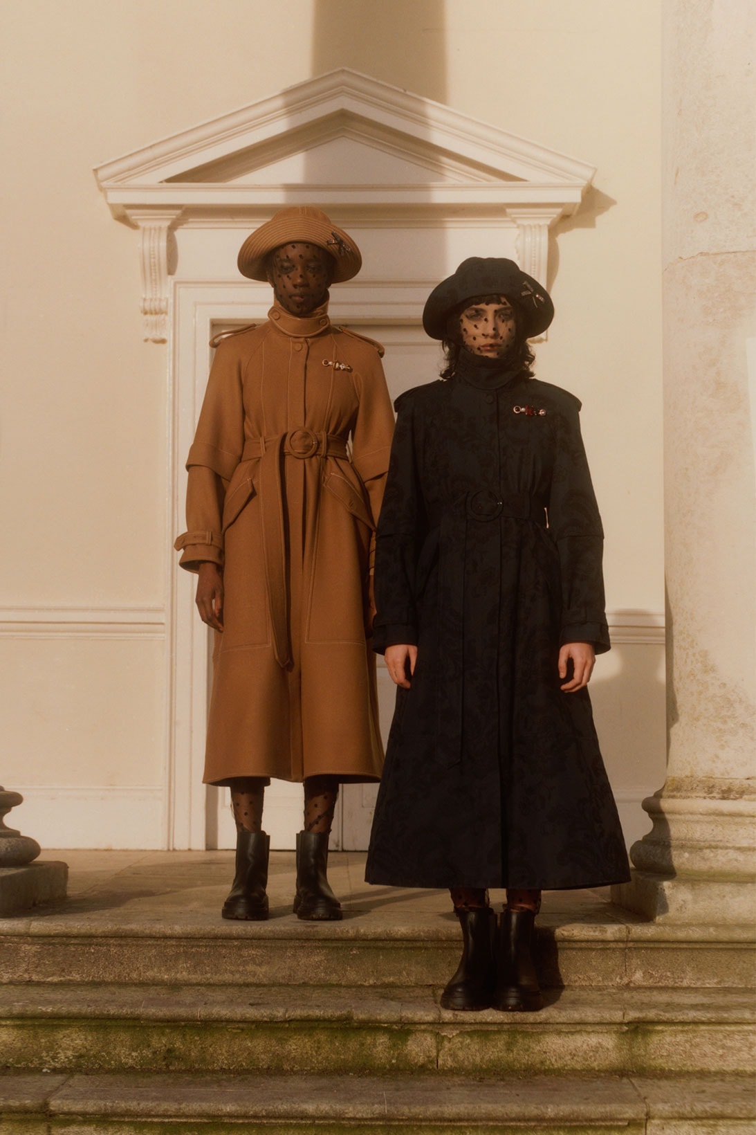 erdem moralioglu pre-fall 2021 collection lookbook nancy mitford brown black lace coats