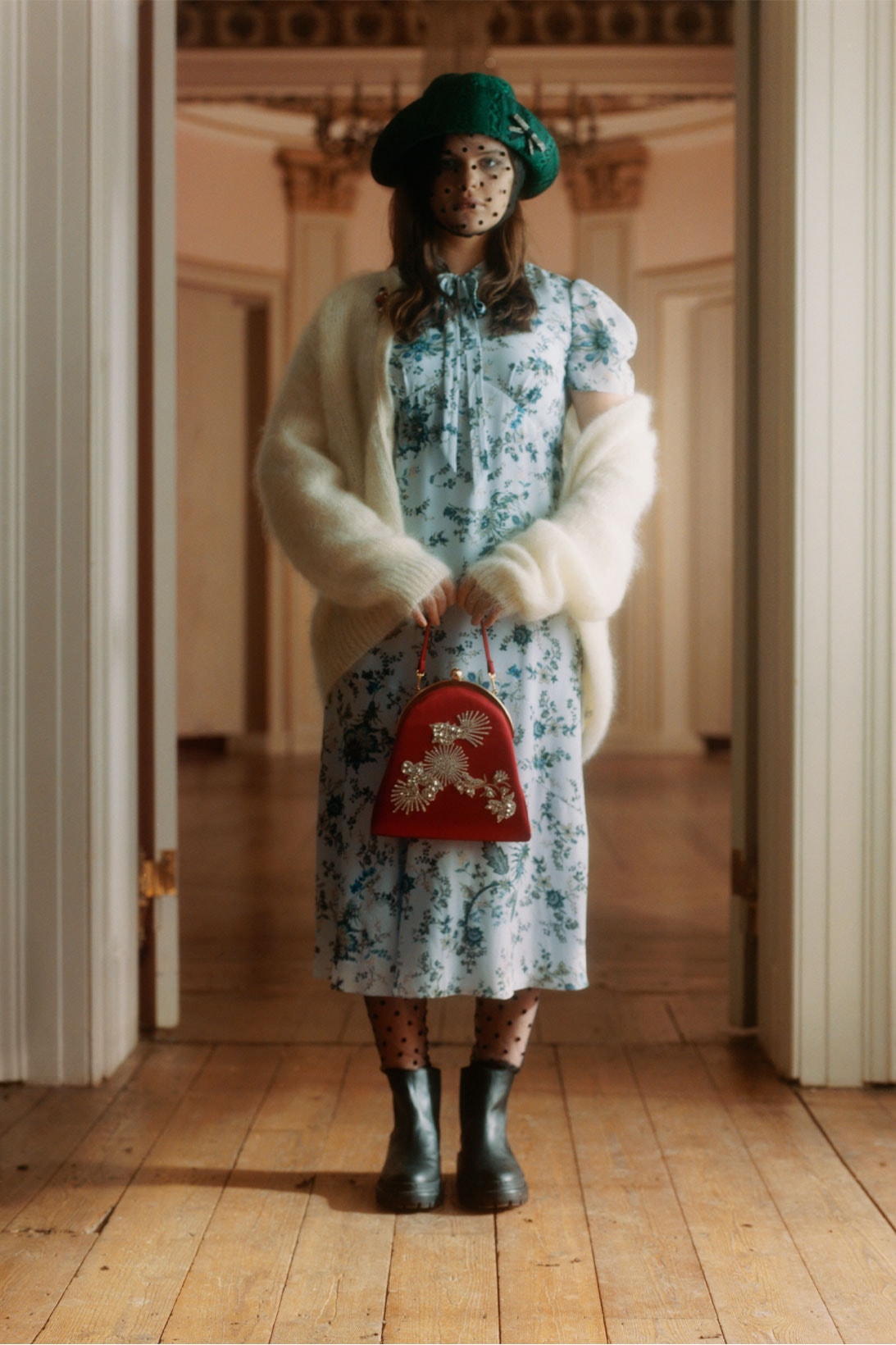 erdem moralioglu pre-fall 2021 collection lookbook nancy mitford floral dress mohair knit cashmere cardigan