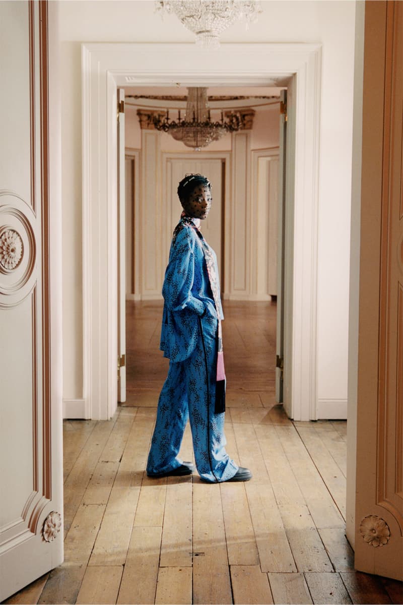 erdem moralioglu pre-fall 2021 collection lookbook nancy mitford shirt trousers blue