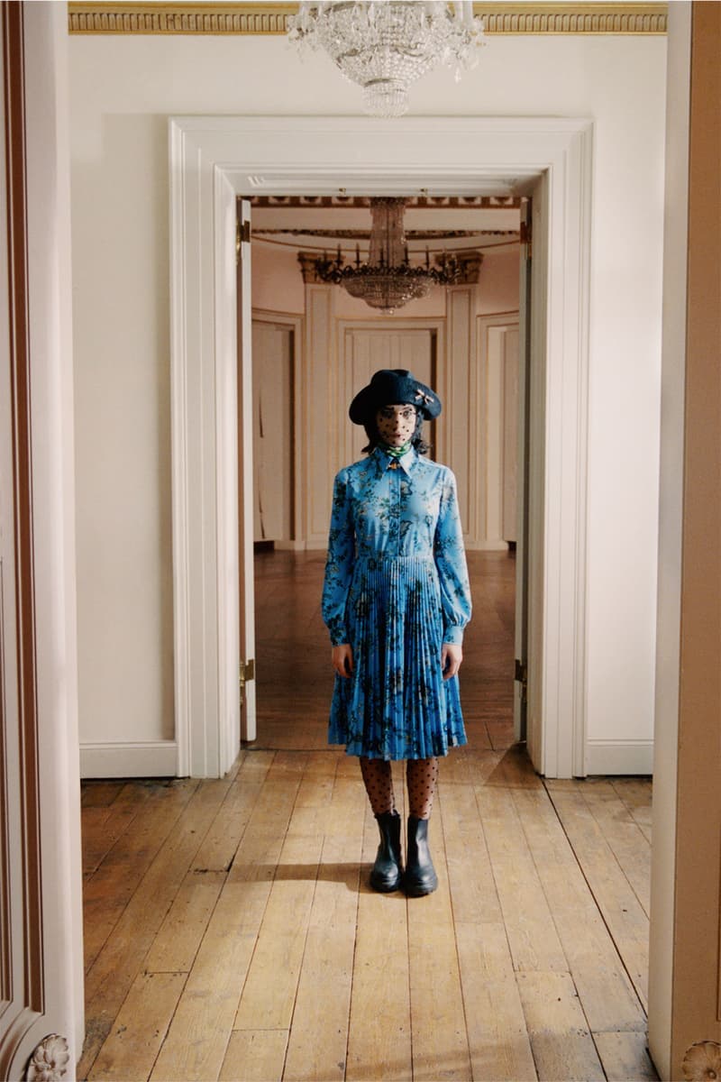 erdem moralioglu pre-fall 2021 collection lookbook nancy mitford blue floral pleated dress