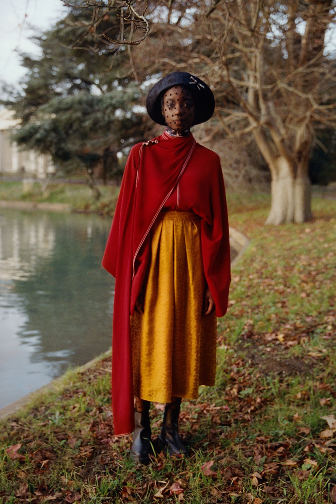 erdem moralioglu pre-fall 2021 collection lookbook nancy mitford red yellow skirt