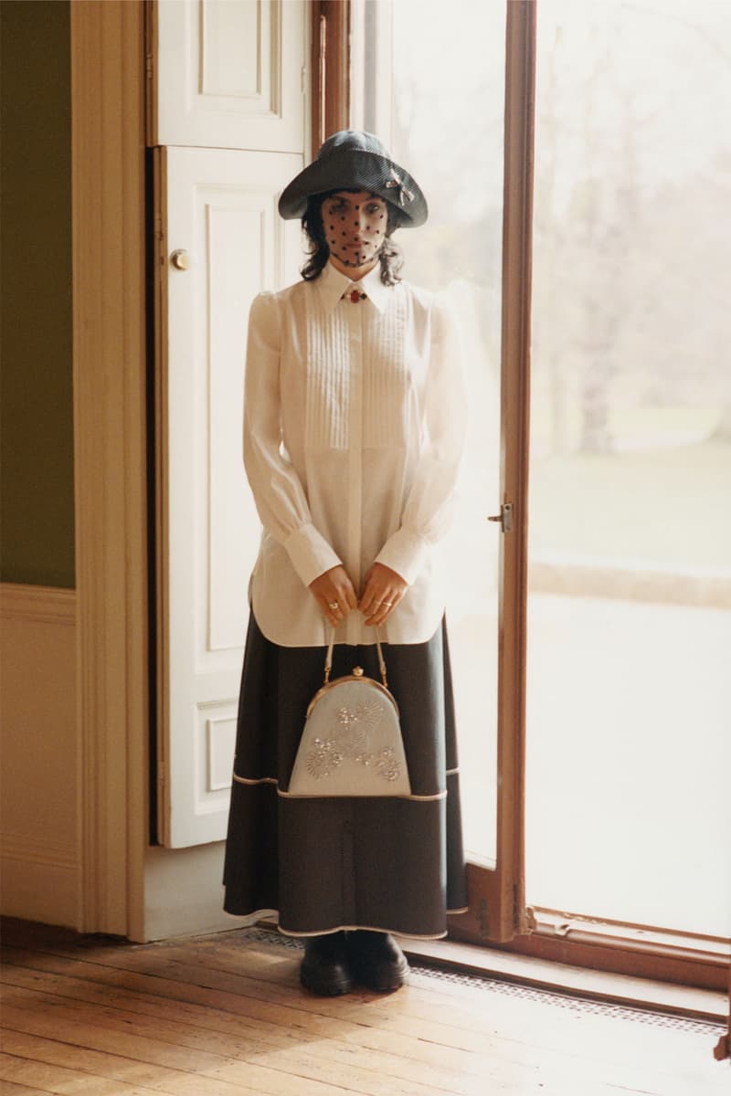 erdem moralioglu pre-fall 2021 collection lookbook nancy mitford white pleated shirt skirt