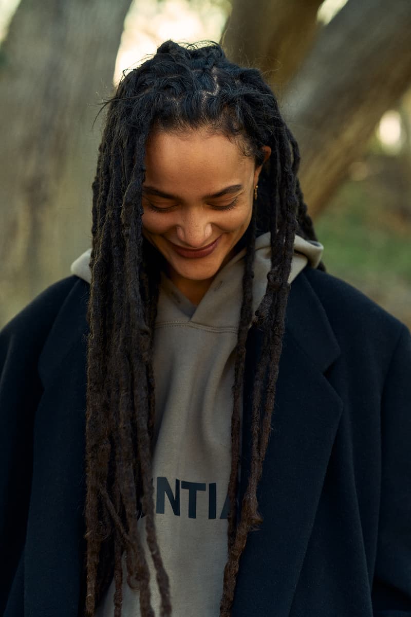 Fear of God ESSENTIALS Holiday 2020 Collection Lookbook Sweatshirt Sasha Lane