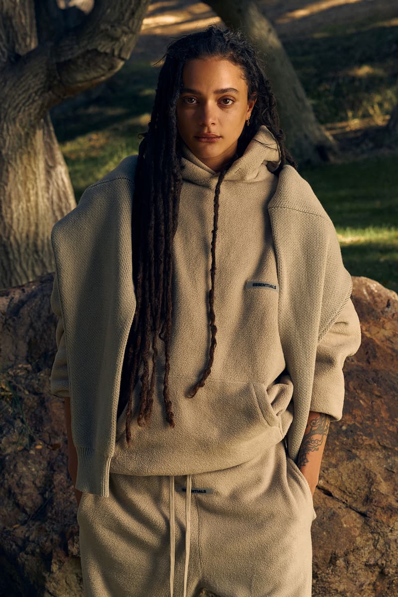 Fear of God ESSENTIALS Holiday 2020 Collection Lookbook Sweatshirt Sasha Lane