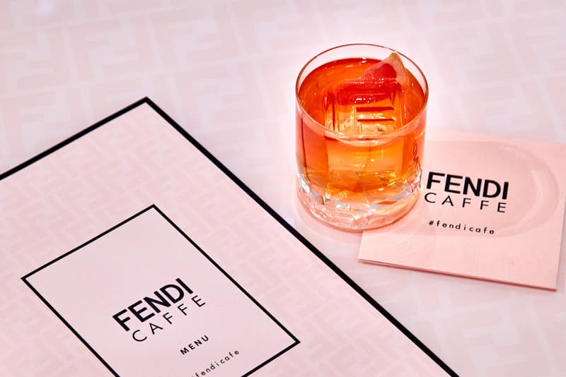 Fendi Opens FENDI CAFFE At Selfridges Holiday Theme Collection Exclusive Pop-up space coffee drinks menu logo branded instagram