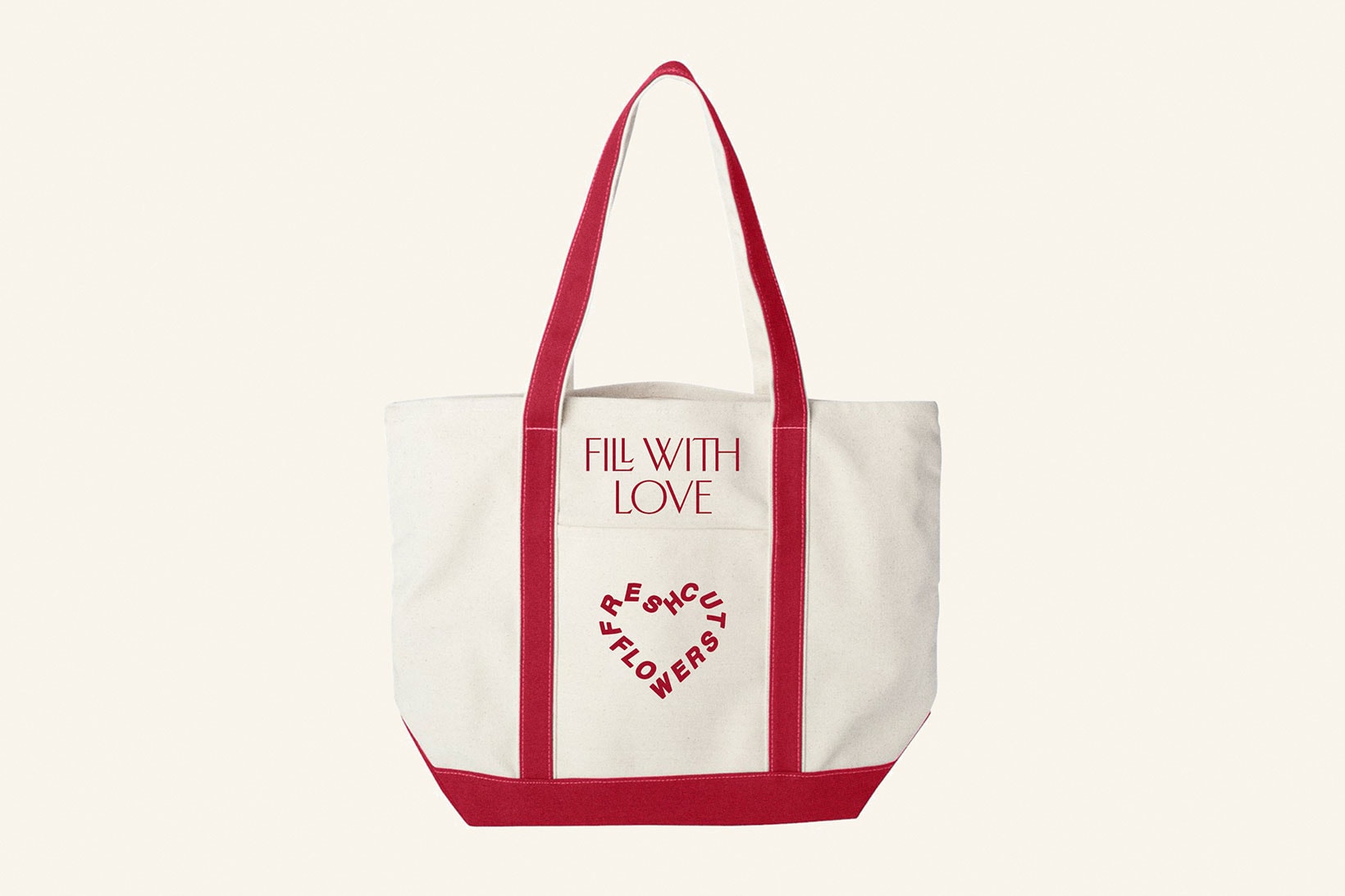 fresh cut flowers valentines day vtines hearts tote bag red white fill with love