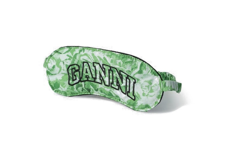 GANNI Recycled Material Sleep Eye Mask Color Logo Embroidery