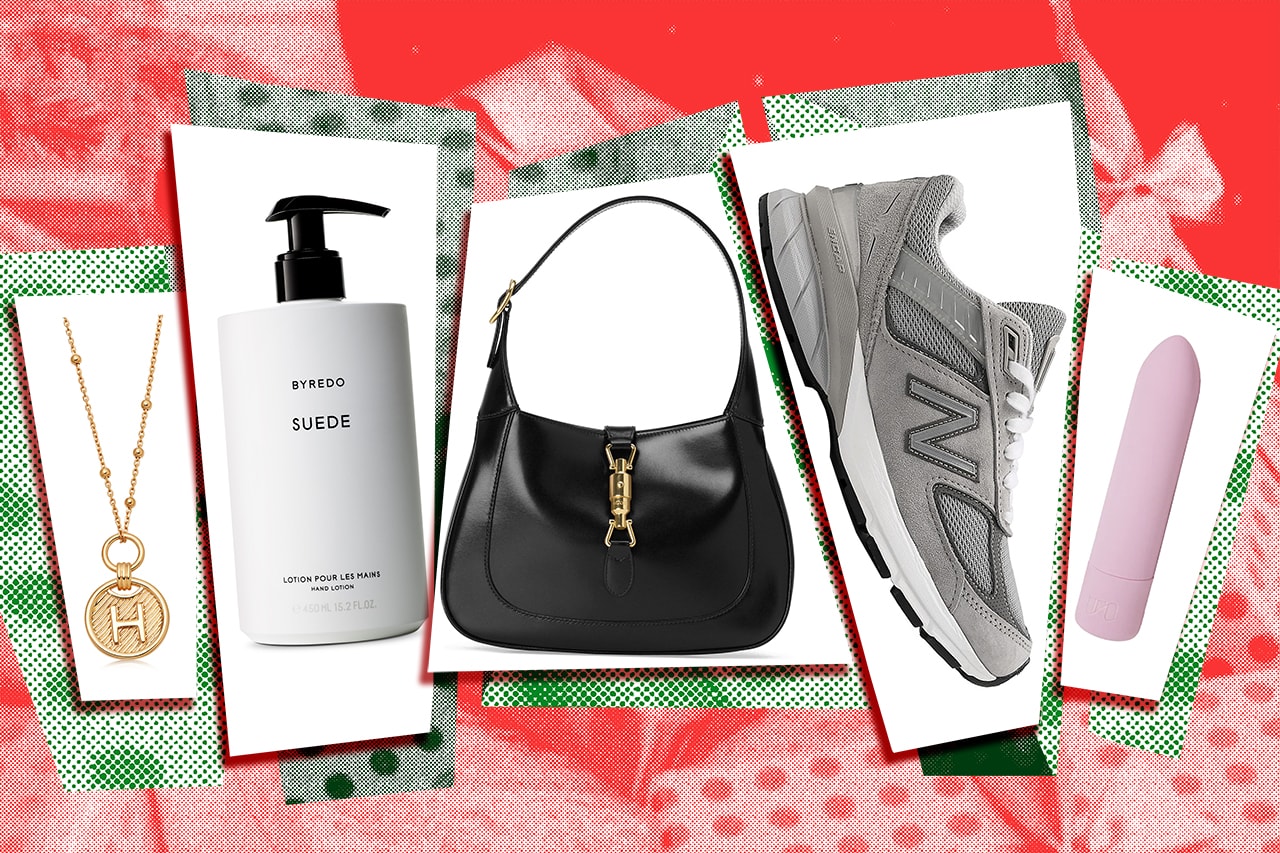 Holiday Gifts Missoma Initial Gold Necklace Byredo Suede Hand Lotion Gucci Jackie 1961 Hobo Bag Black New Balance 990v5 Sneaker Unbound Sex Toy