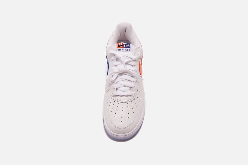 kith nike collaboration air force 1 low nyc sneakers white orange blue colorway ronnie fieg footwear shoes sneakerhead