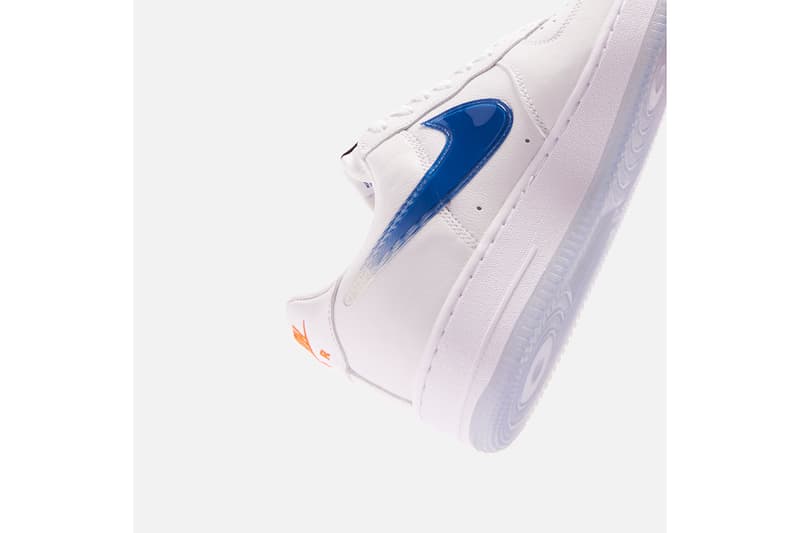 kith nike collaboration air force 1 low nyc sneakers white orange blue colorway ronnie fieg footwear shoes sneakerhead