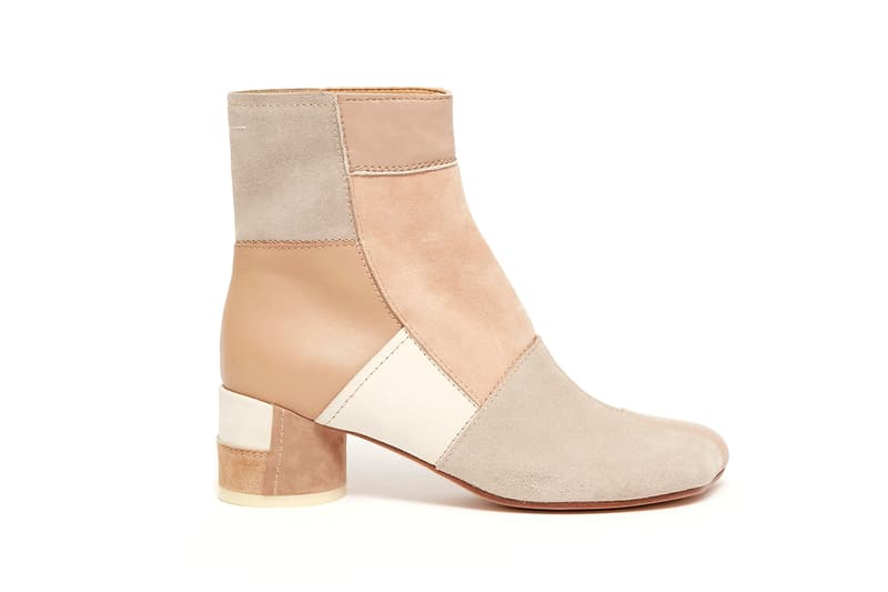 mm6 maison margiela upcycled patchwork spring summer 2021 collection sustainable boots bags