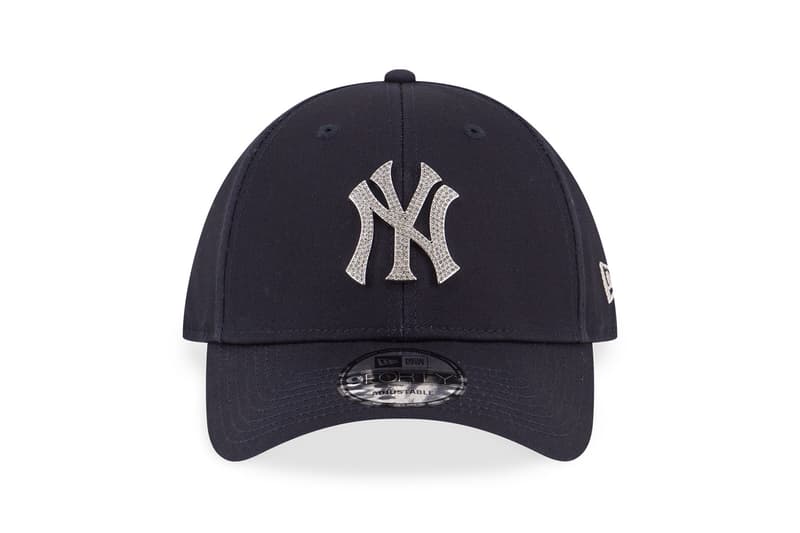 new era rhinestone collection 9forty hats caps new york yankees white gold accessories