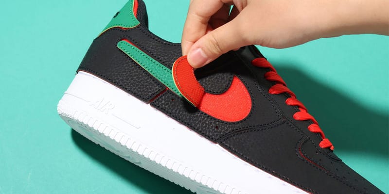 air force 1 black red swoosh