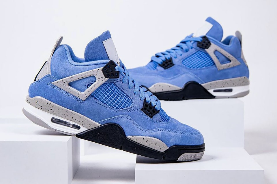 Nike Air Jordan 4 University Blue Closer Look Hypebae Nike Air Jordan 4 University Blue Closer Look Hypebae