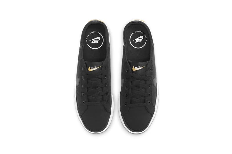 nike nikecourt legacy mules sandals womens white black colorway sneakerhead shoes footwear