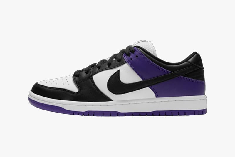 black white and purple dunks