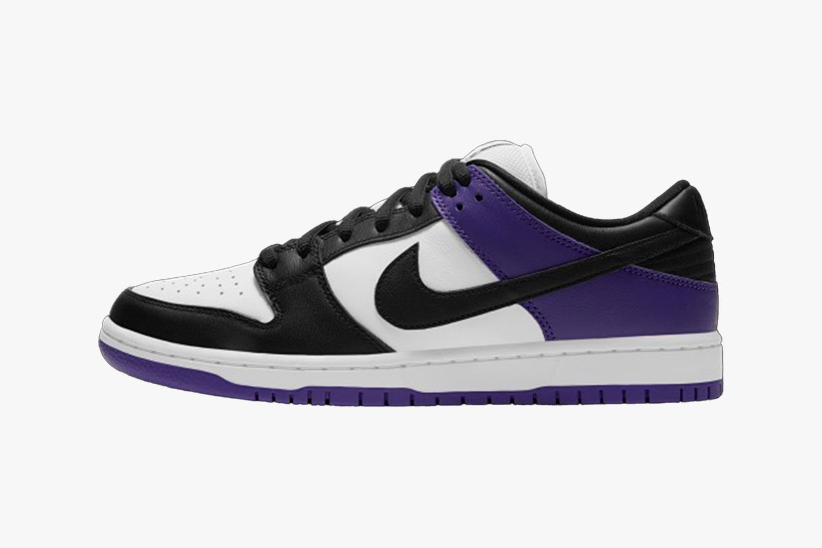 nike sb dunk low court purple black white sneakers official look release laterals