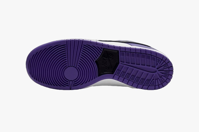 nike sb dunk low court purple black white sneakers official look release outsoles