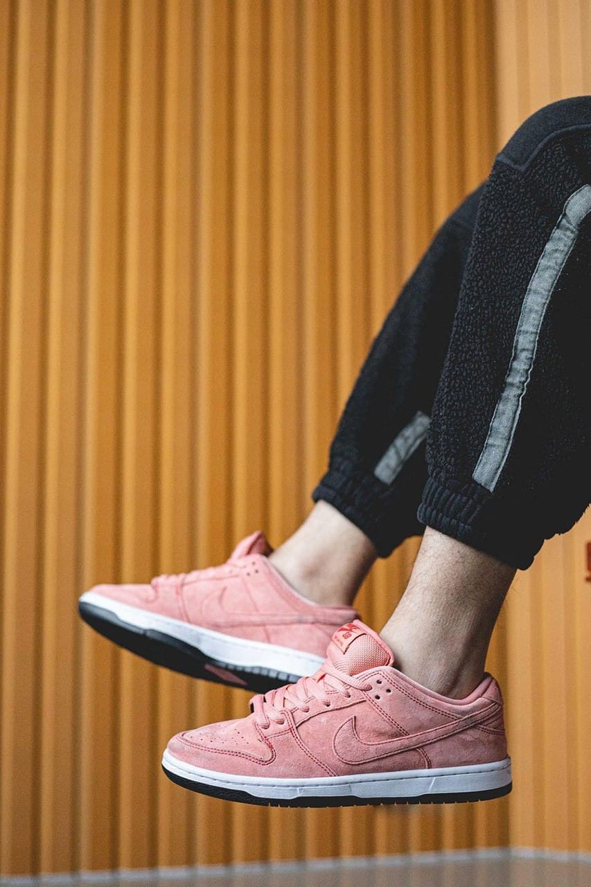 nike dunk low pink suede