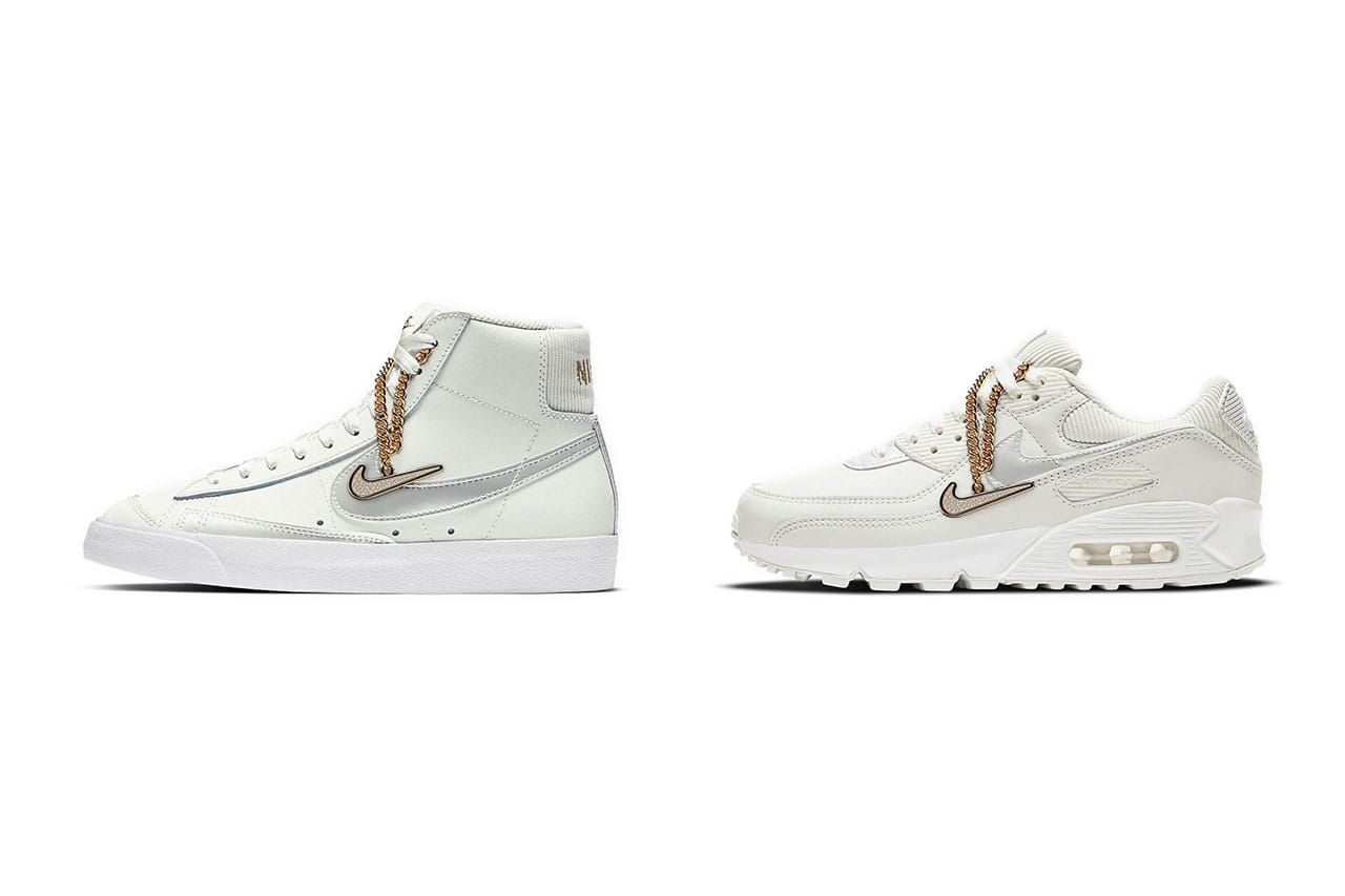 Nike Blazer Mid '77 and Air Max 90 Gold 