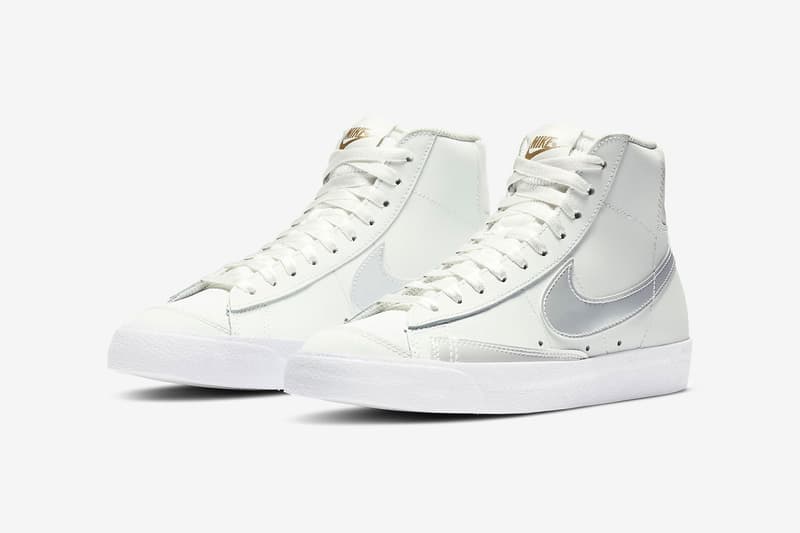 nikes blazer mid 77 air max 90 sneakers white silver gold chain colorway footwear shoes sneakerhead