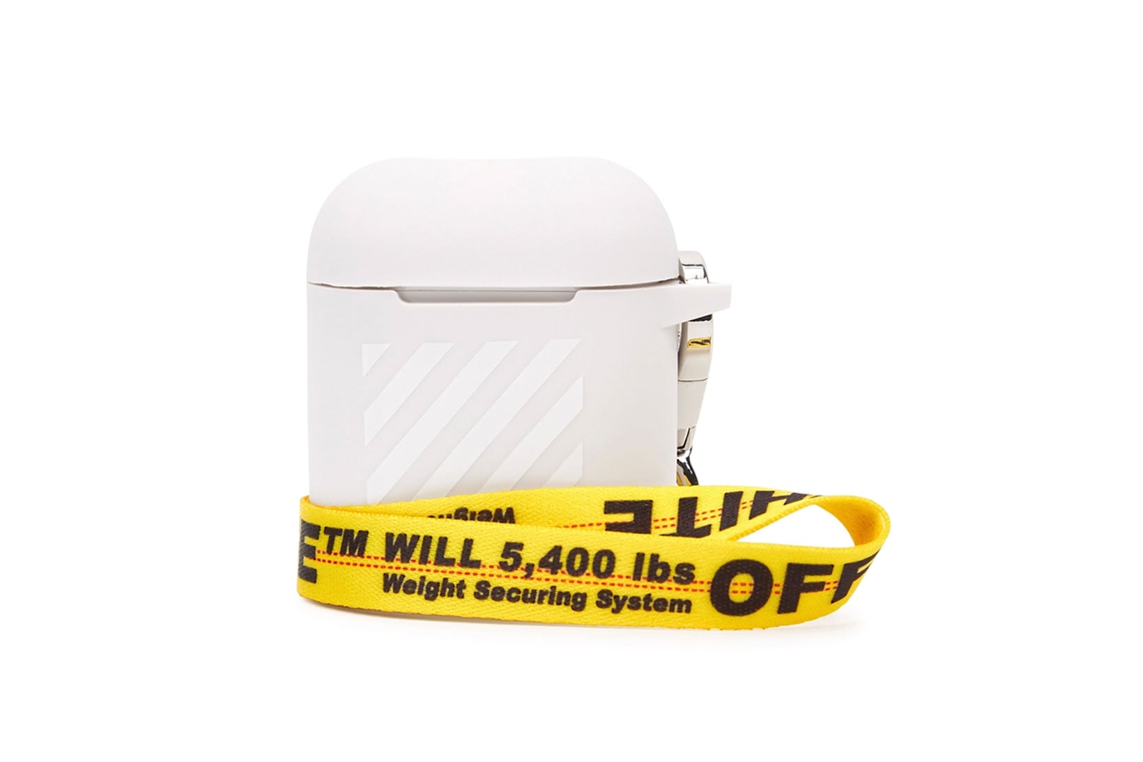 off white airpods pro cases covers gray logo yellow strap