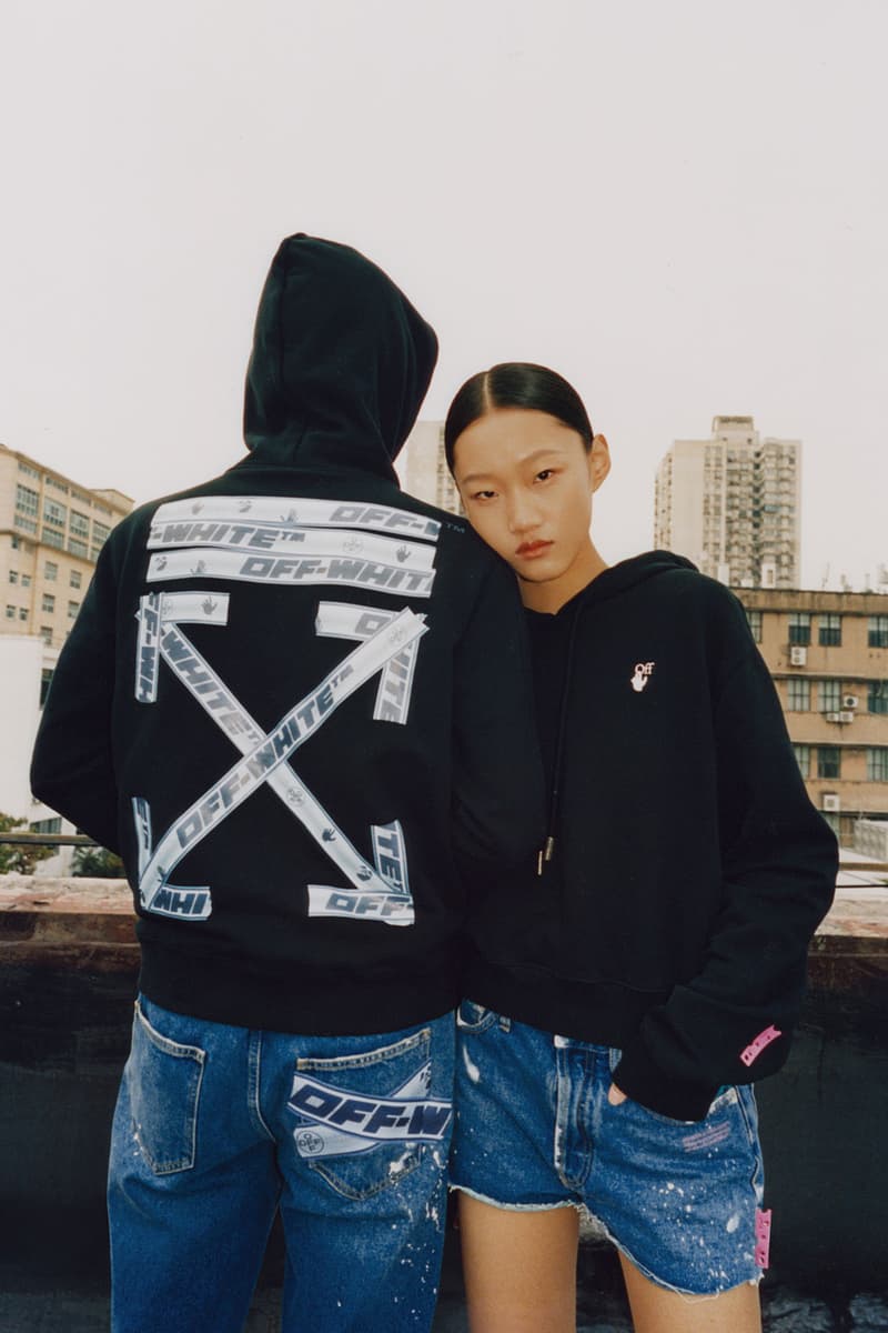 off-white wechat weixin mini program capsule collaboration china jeans black hoodies logo