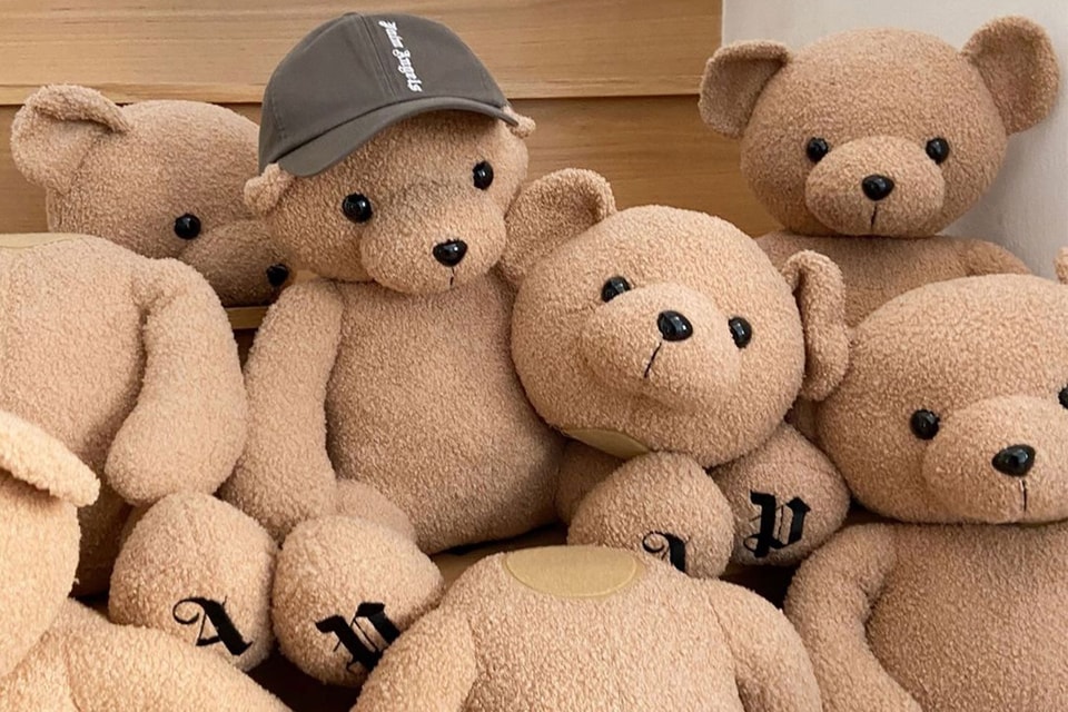 Palm Angels Sprayed logo teddy bear for Men - Brown in UAE