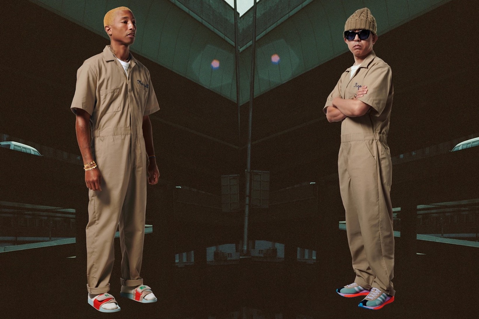 pharrell williams nigo adidas originals collaboration friendship pack pw boost slide tokio solar hu sneakers sneakerhead footwear shoes