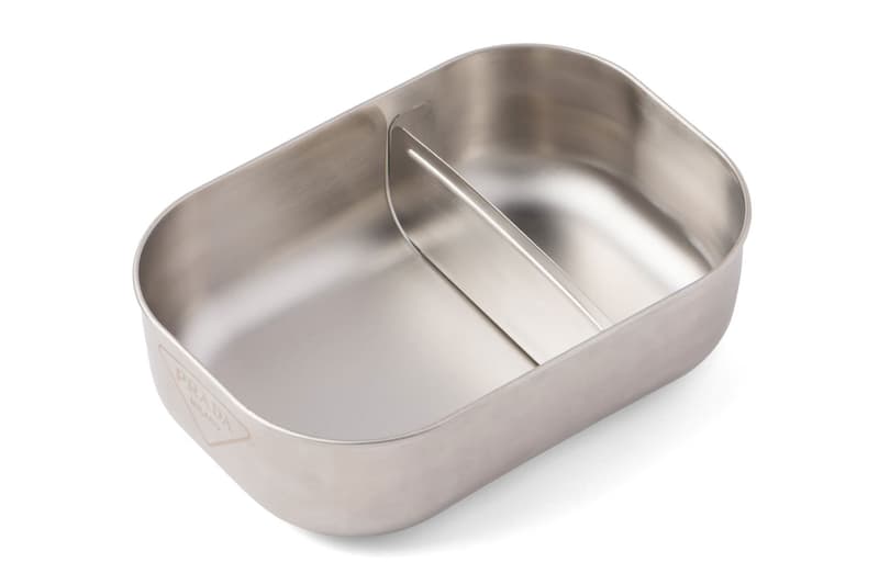 prada black and blum lunch boxes logo stainless steel sustainable details