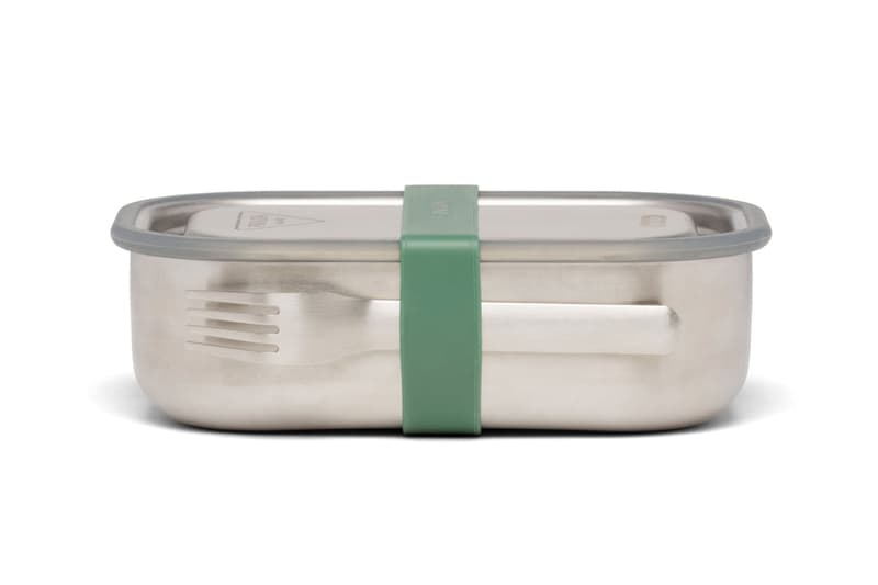 prada black and blum lunch boxes logo stainless steel sustainable details side